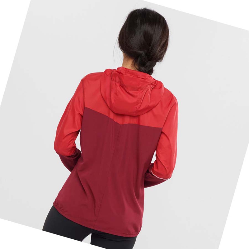 Chaquetas Salomon AGILE WIND WINDBREAKERS Mujer Rojas | 98754-UONG