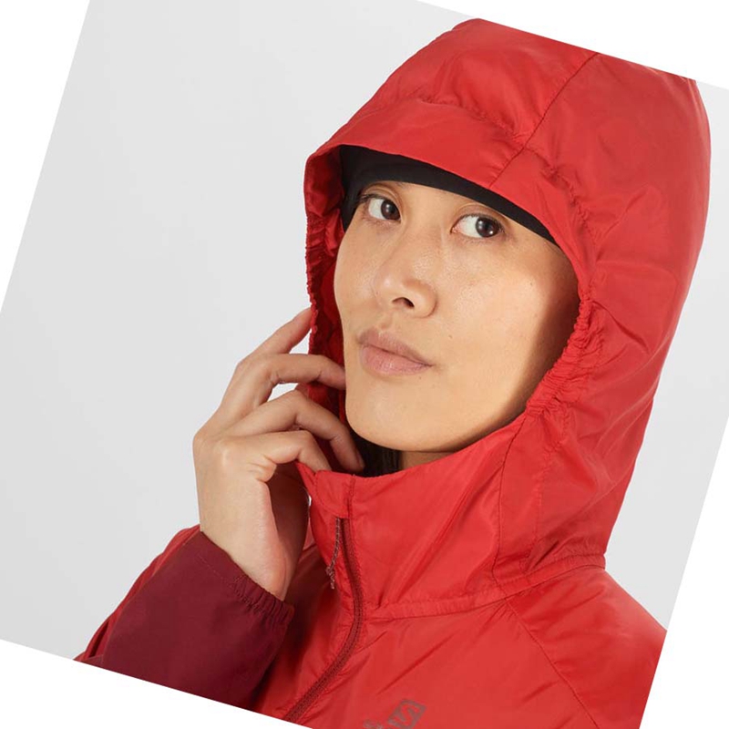 Chaquetas Salomon AGILE WIND WINDBREAKERS Mujer Rojas | 98754-UONG