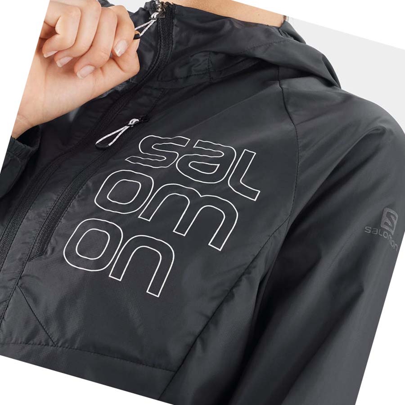 Chaquetas Salomon BONATTI CROSS WIND WINDBREAKERS Mujer Negras | 57089-ITEZ