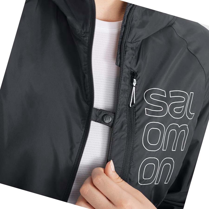 Chaquetas Salomon BONATTI CROSS WIND WINDBREAKERS Mujer Negras | 57089-ITEZ