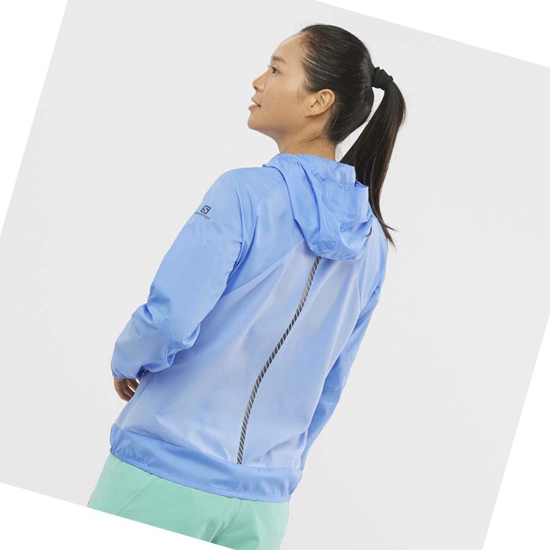 Chaquetas Salomon BONATTI CROSS WIND WINDBREAKERS Mujer Azules | 74015-VQCB