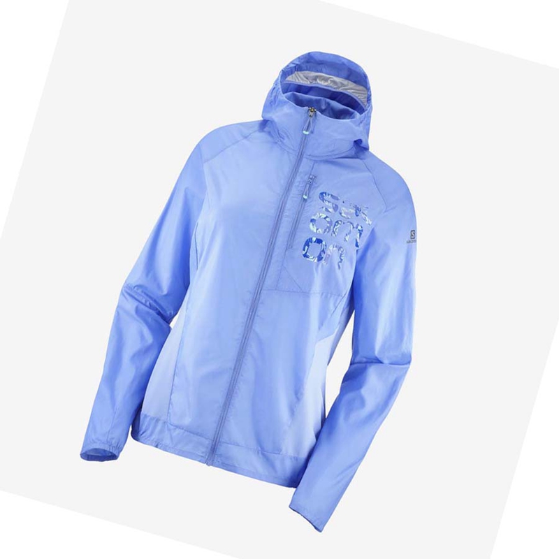 Chaquetas Salomon BONATTI CROSS WIND WINDBREAKERS Mujer Azules | 74015-VQCB