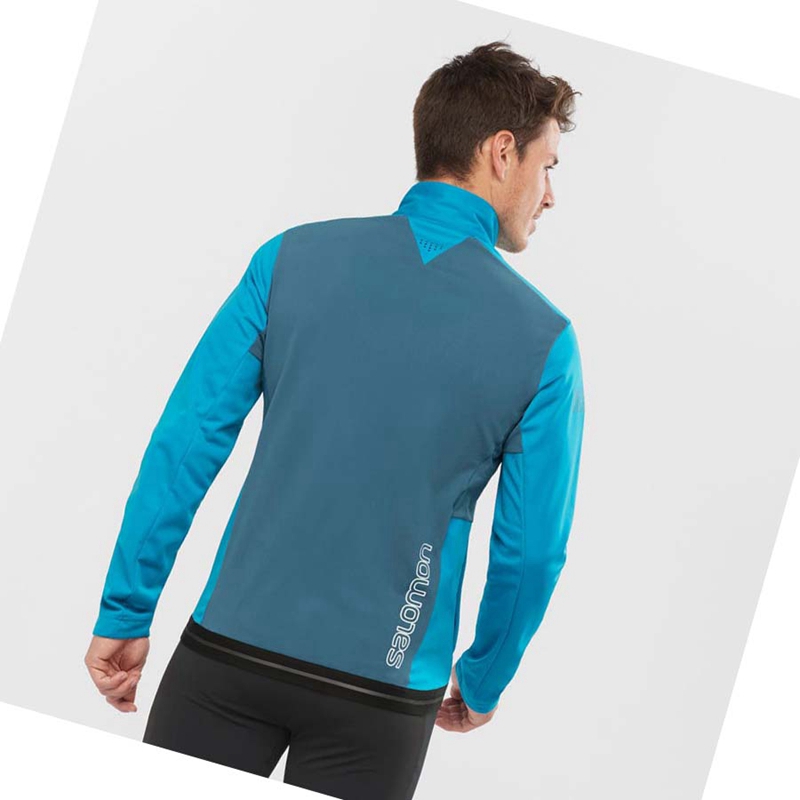 Chaquetas Salomon GORE TEX INFINIUM™ WINDSTOPPER® Hombre Azules | 14069-LCZI