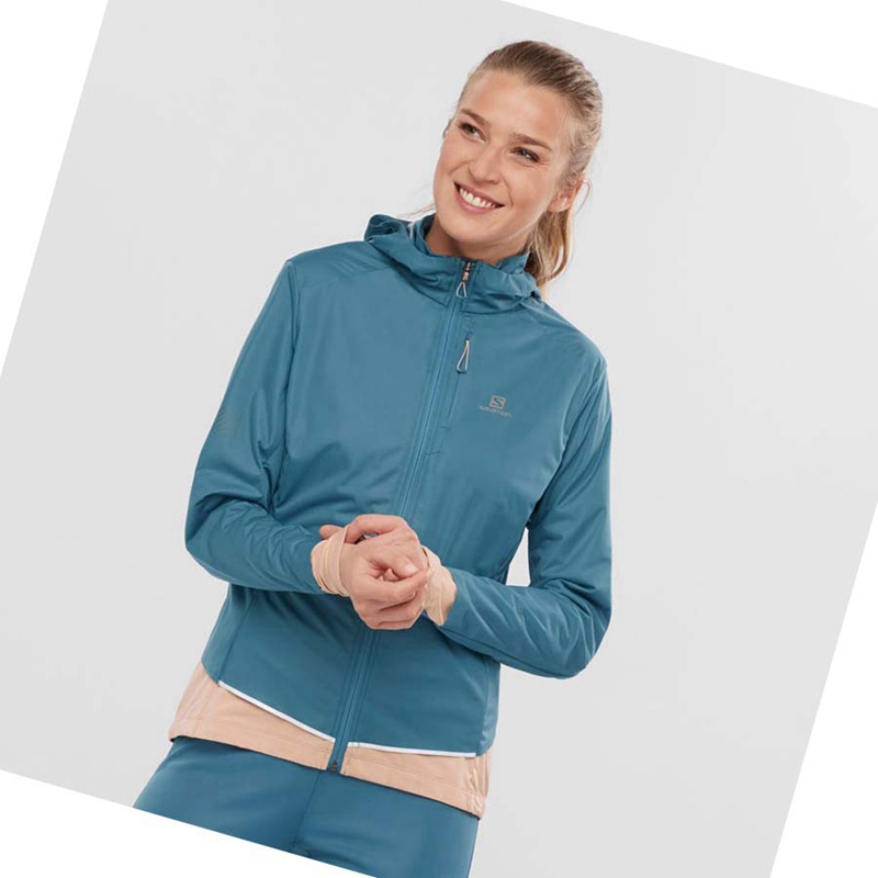 Chaquetas Salomon LIGHT SHELL Mujer Azules | 39521-VCBJ