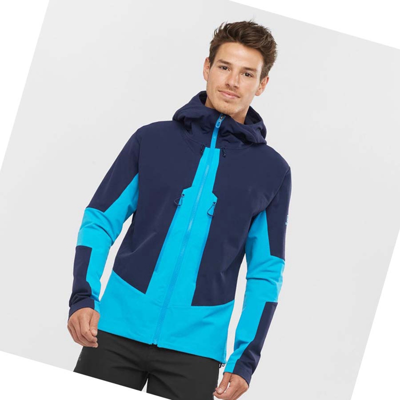 Chaquetas Salomon OUTPEAK SOFTSHELL Hombre Azules | 31045-OSWR