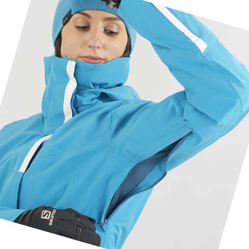 Chaquetas Salomon SPEED INSULATED Mujer Azules | 83967-UMCL