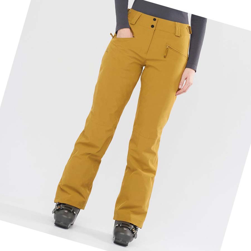 Pantalones De Esquí Salomon EDGE Mujer Amarillo | 06253-EVQR