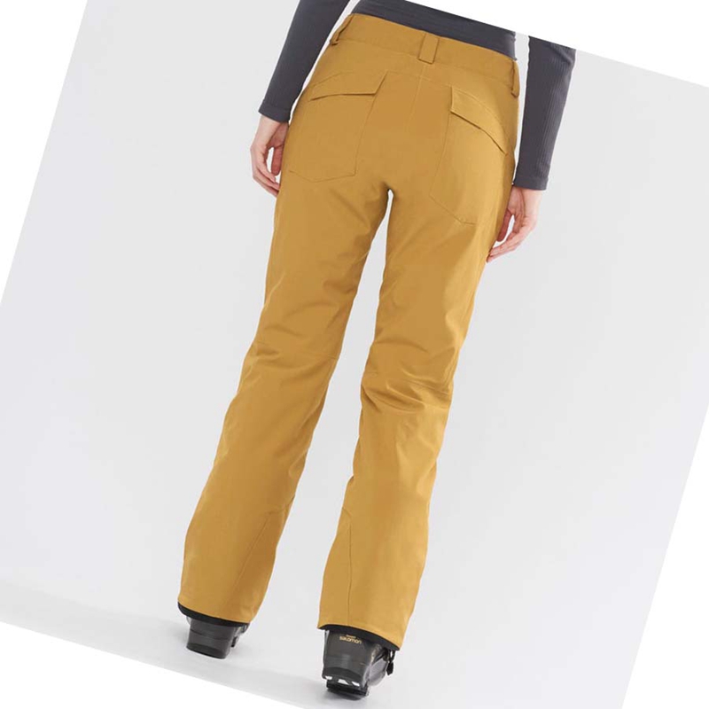 Pantalones De Esquí Salomon EDGE Mujer Amarillo | 06253-EVQR