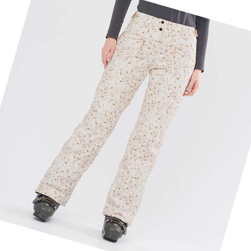 Pantalones De Esquí Salomon EDGE Mujer Beige | 47356-NTLS