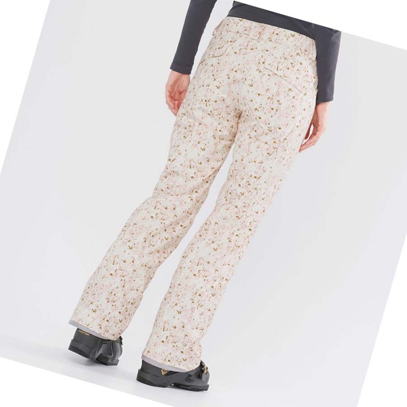 Pantalones De Esquí Salomon EDGE Mujer Beige | 47356-NTLS