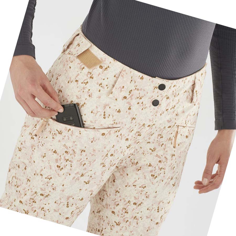 Pantalones De Esquí Salomon EDGE Mujer Beige | 47356-NTLS