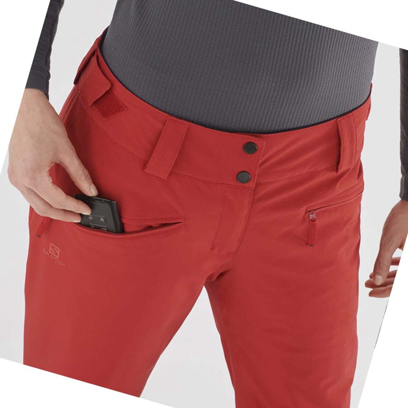 Pantalones De Esquí Salomon EDGE Mujer Rojas | 67398-UPYR