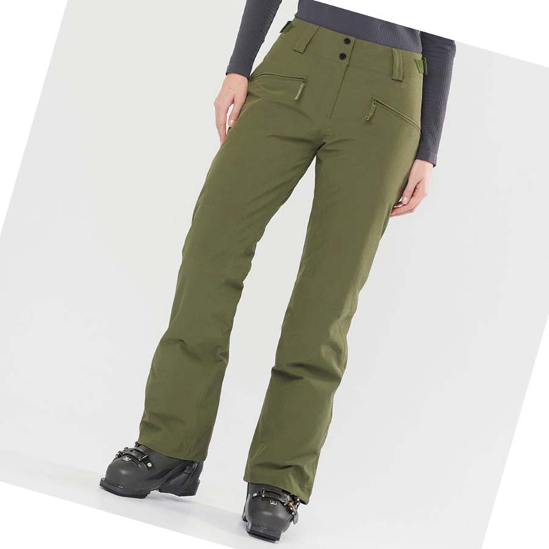 Pantalones De Esquí Salomon EDGE Mujer Verde Oliva | 52109-XFLD