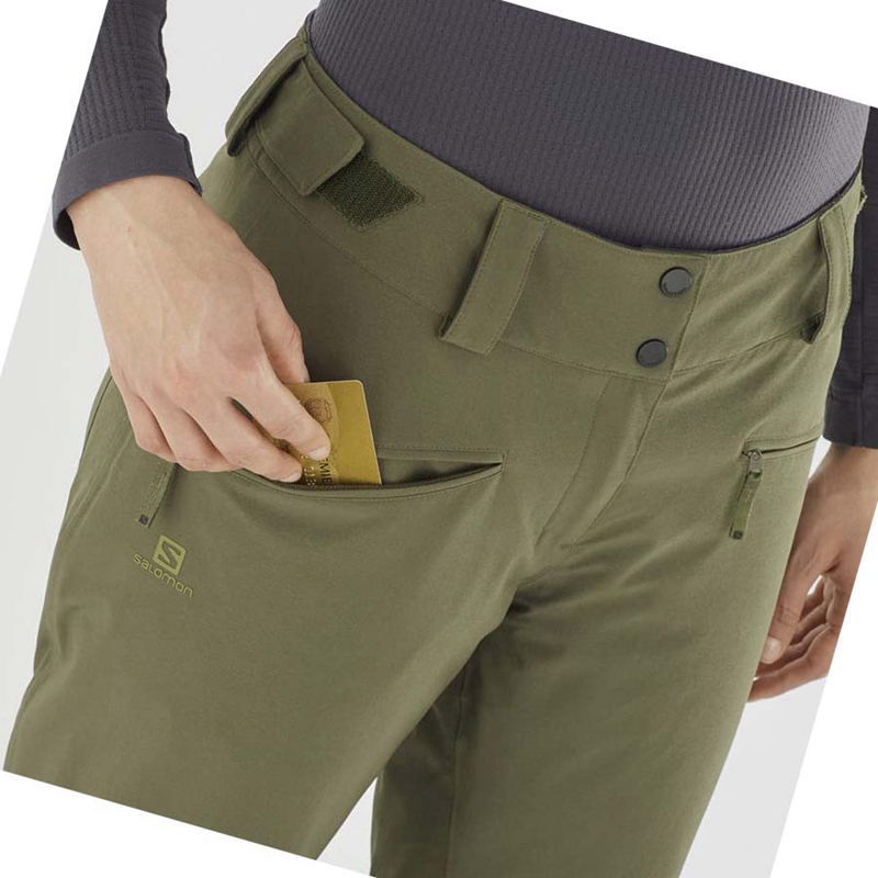 Pantalones De Esquí Salomon EDGE Mujer Verde Oliva | 52109-XFLD