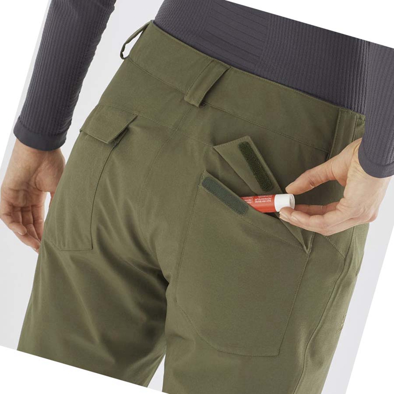 Pantalones De Esquí Salomon EDGE Mujer Verde Oliva | 52109-XFLD