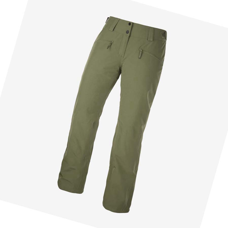 Pantalones De Esquí Salomon EDGE Mujer Verde Oliva | 52109-XFLD