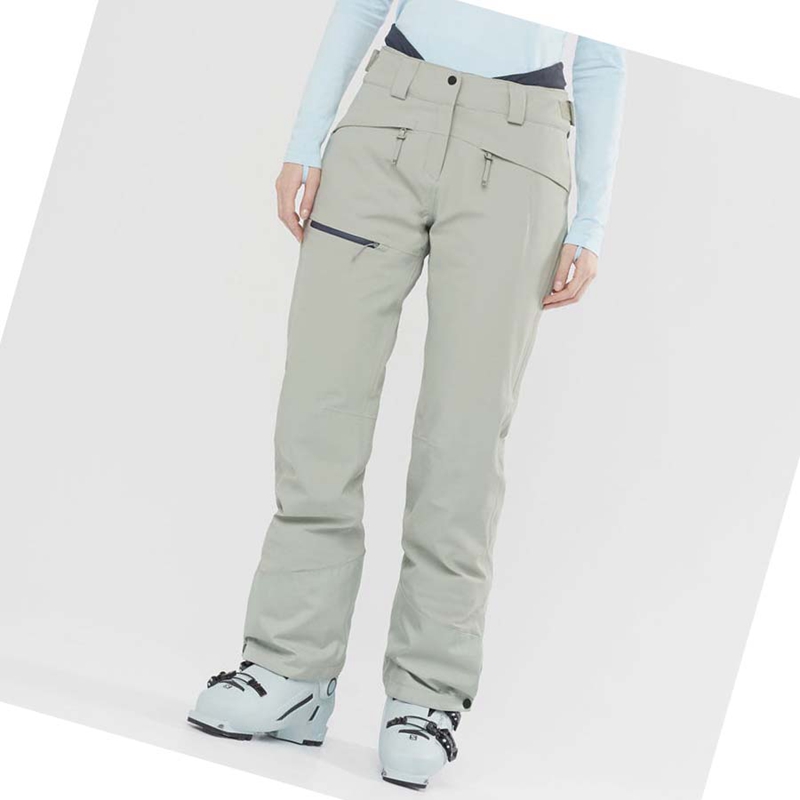 Pantalones De Esquí Salomon PROOF LIGHT Mujer Beige | 35681-FPCU