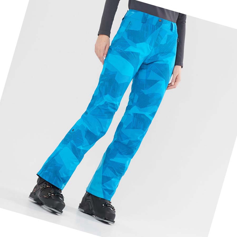 Pantalones De Esquí Salomon THE BRILLIANT Mujer Azules Negras | 20384-RANM