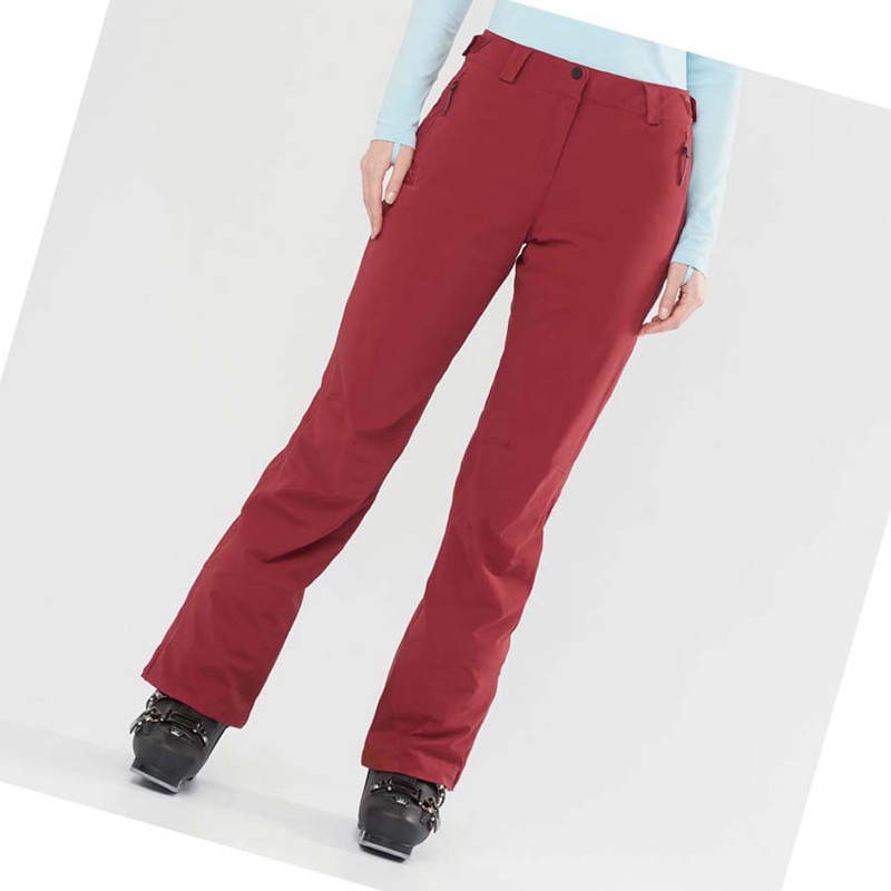 Pantalones De Esquí Salomon THE BRILLIANT Mujer Burdeos | 34728-RSHW