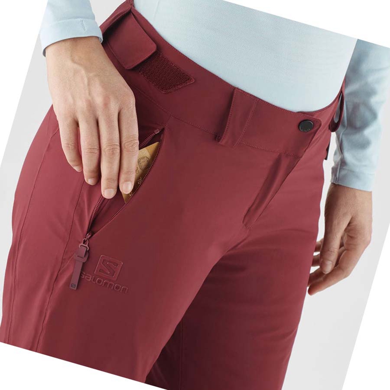 Pantalones De Esquí Salomon THE BRILLIANT Mujer Burdeos | 34728-RSHW