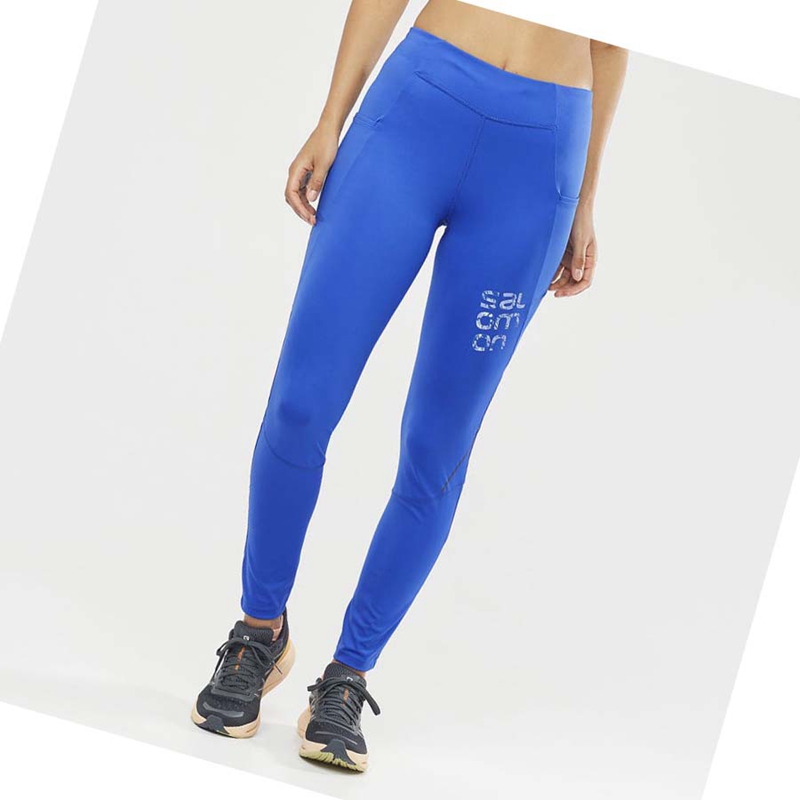 Pantalones Salomon CROSS RUN 28'' Mujer Azules | 64209-ROSH