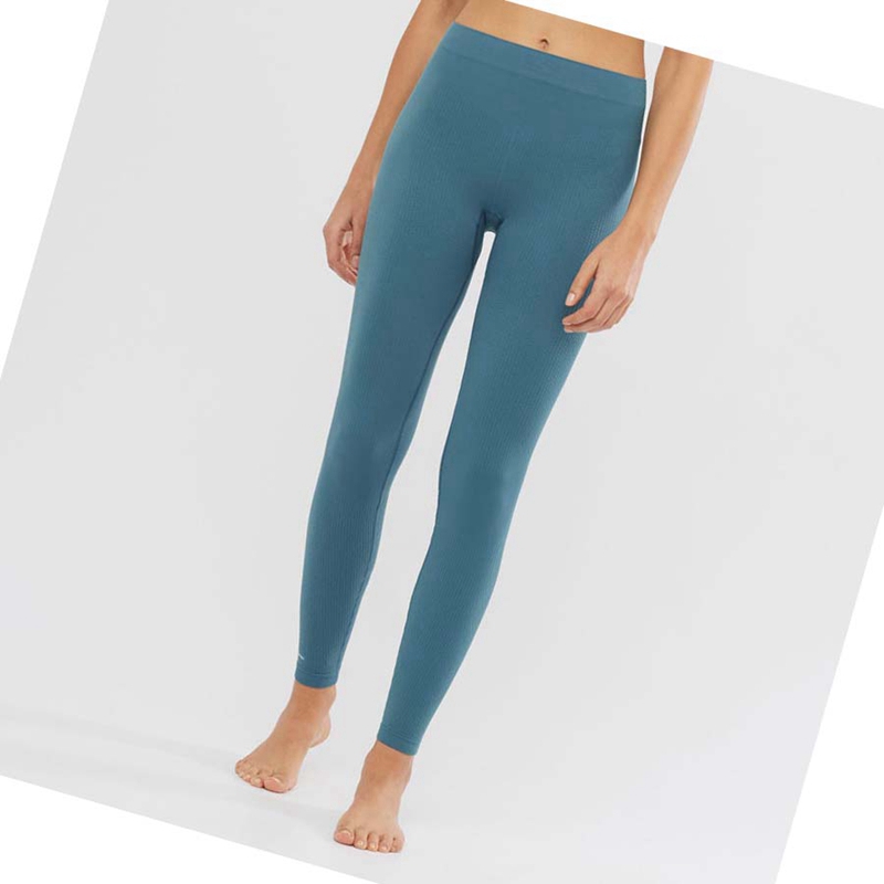 Pantalones Salomon ESSENTIAL SEAMLESS Mujer Azules | 12968-ZJVH