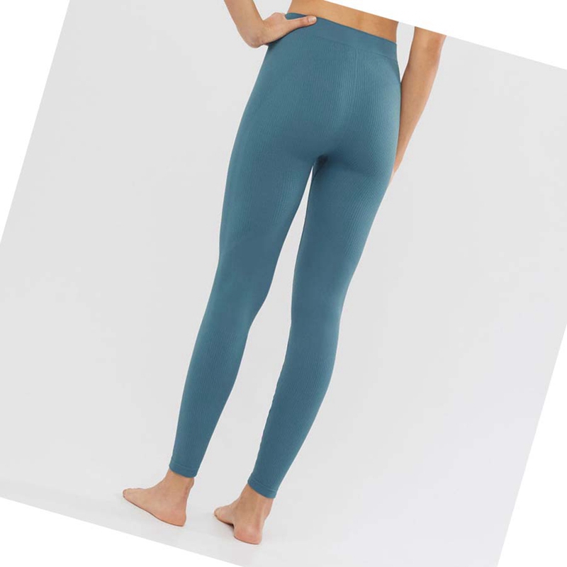 Pantalones Salomon ESSENTIAL SEAMLESS Mujer Azules | 12968-ZJVH