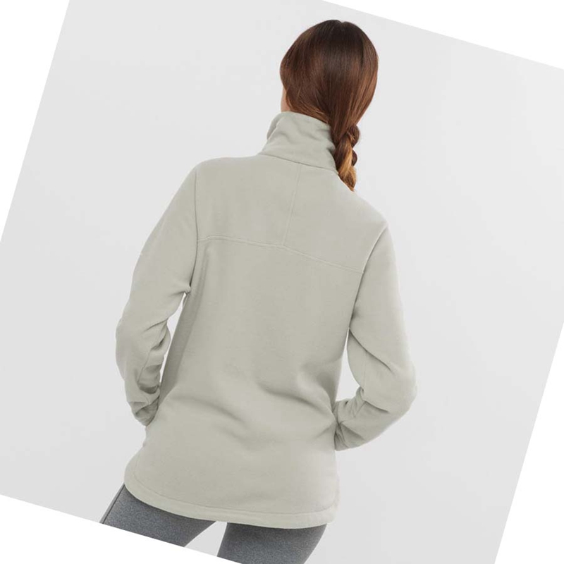 Sudadera Con Capucha Salomon ESSENTIAL COSY FLEECE Mujer Blancas | 48150-DLMT