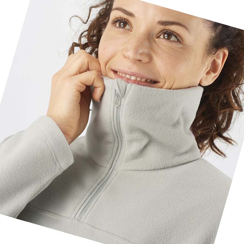 Sudadera Con Capucha Salomon ESSENTIAL COSY FLEECE Mujer Blancas | 48150-DLMT