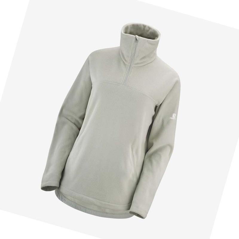 Sudadera Con Capucha Salomon ESSENTIAL COSY FLEECE Mujer Blancas | 48150-DLMT