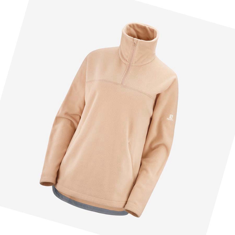 Sudadera Con Capucha Salomon ESSENTIAL COSY FLEECE Mujer Rosas | 63720-RTUL