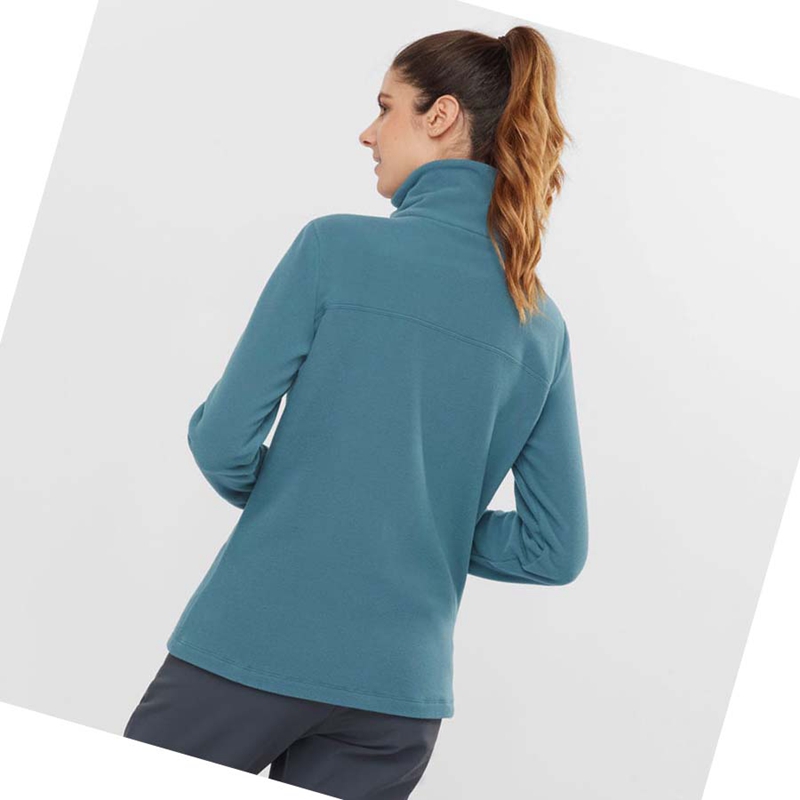 Sudadera Con Capucha Salomon ESSENTIAL COSY FLEECE Mujer Azules | 63790-OKWF