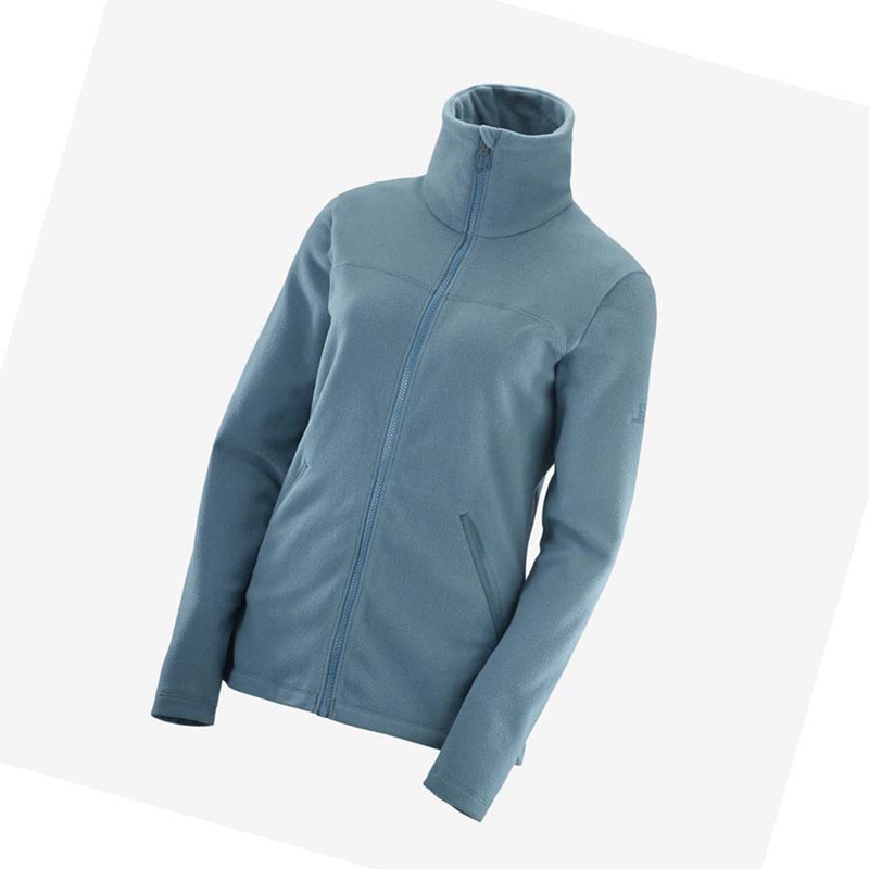 Sudadera Con Capucha Salomon ESSENTIAL COSY FLEECE Mujer Azules | 63790-OKWF