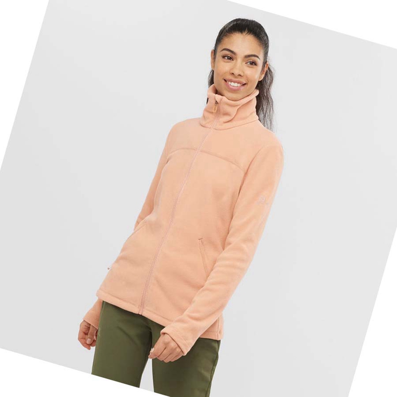 Sudadera Con Capucha Salomon ESSENTIAL COSY FLEECE Mujer Rosas | 93716-YMZK