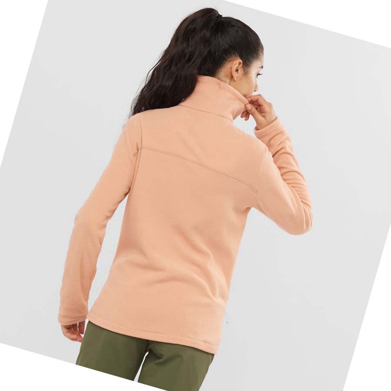 Sudadera Con Capucha Salomon ESSENTIAL COSY FLEECE Mujer Rosas | 93716-YMZK