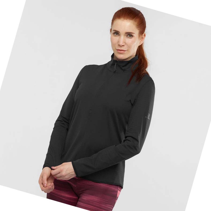 Sudadera Con Capucha Salomon ESSENTIAL LIGHTWARM Mujer Negras | 04985-VPRX