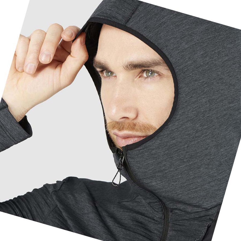 Sudadera Con Capucha Salomon ESSENTIAL LIGHTWARM HOODED Hombre Negras | 26094-XJDS