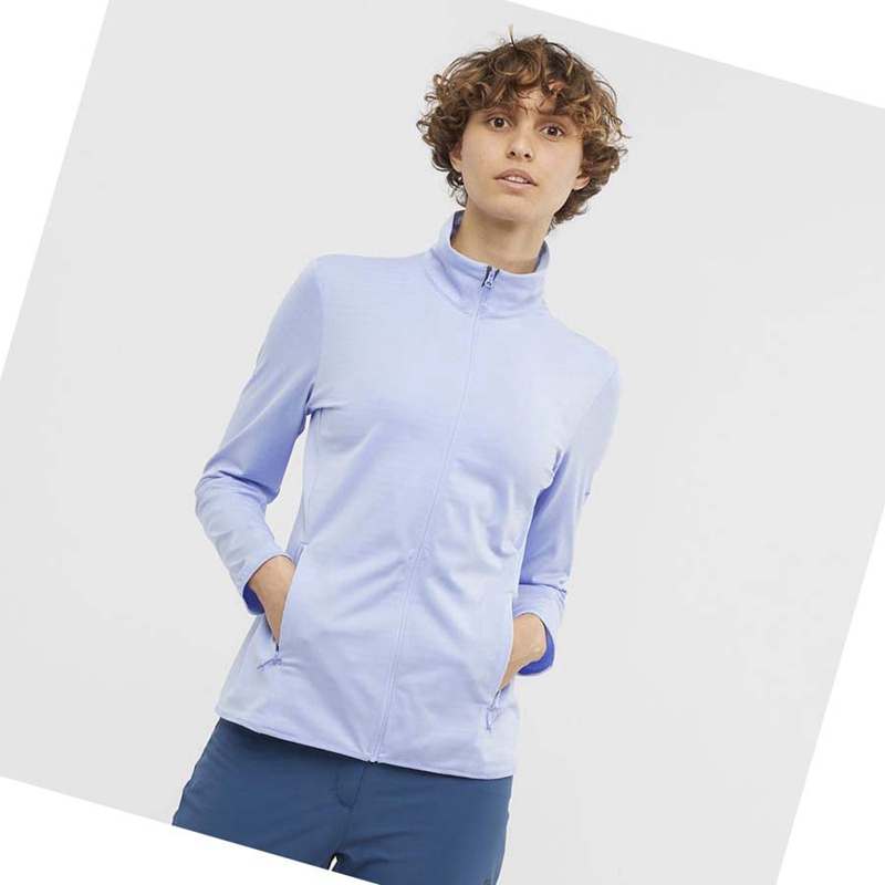 Sudadera Con Capucha Salomon ESSENTIAL LIGHTWARM Mujer Azules | 30749-KUMQ