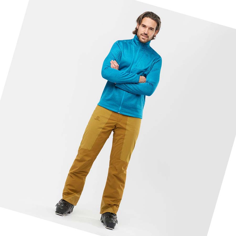 Sudadera Con Capucha Salomon ESSENTIAL LIGHTWARM HEATHER Hombre Azules | 51746-RPFZ