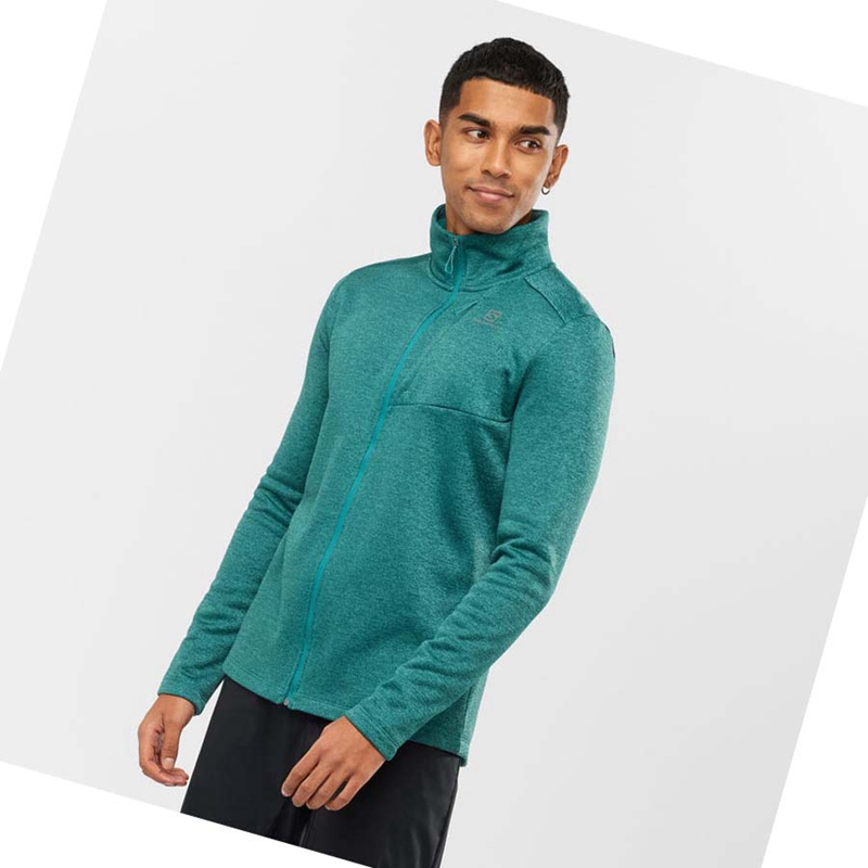 Sudadera Con Capucha Salomon ESSENTIAL LIGHTWARM HEATHER Hombre Verde | 53418-IYOZ