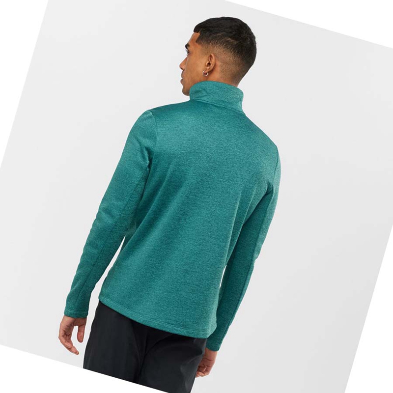 Sudadera Con Capucha Salomon ESSENTIAL LIGHTWARM HEATHER Hombre Verde | 53418-IYOZ