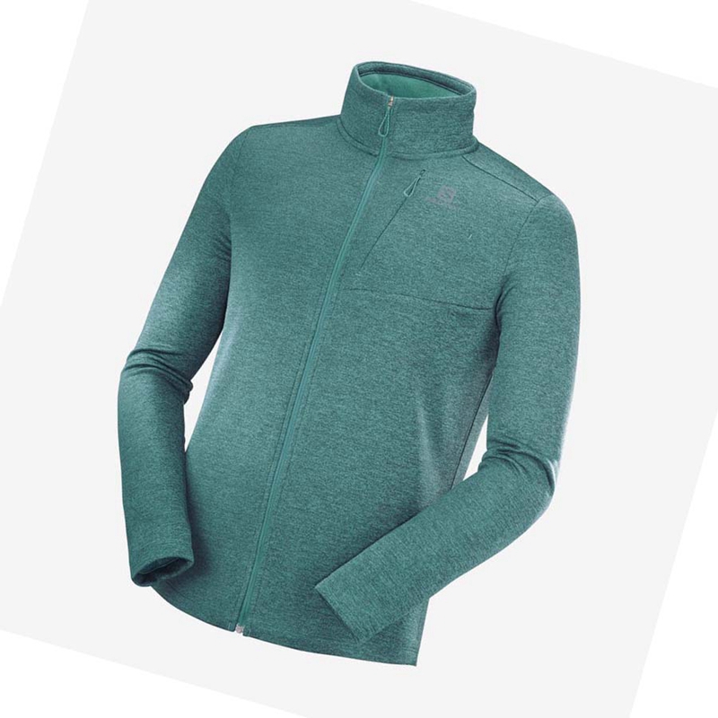 Sudadera Con Capucha Salomon ESSENTIAL LIGHTWARM HEATHER Hombre Verde | 53418-IYOZ