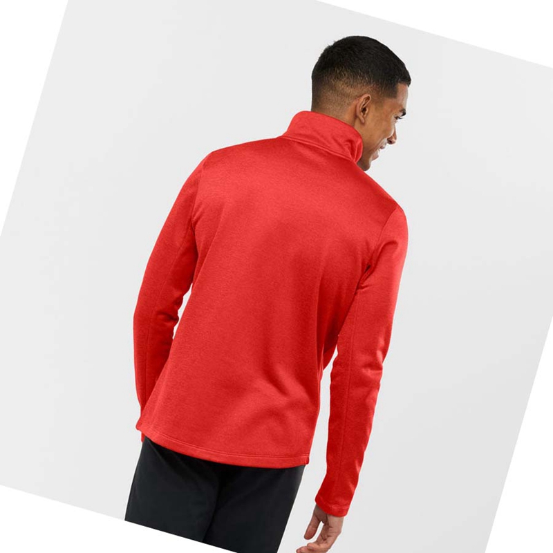 Sudadera Con Capucha Salomon ESSENTIAL LIGHTWARM HEATHER Hombre Rojas | 94350-XBEC