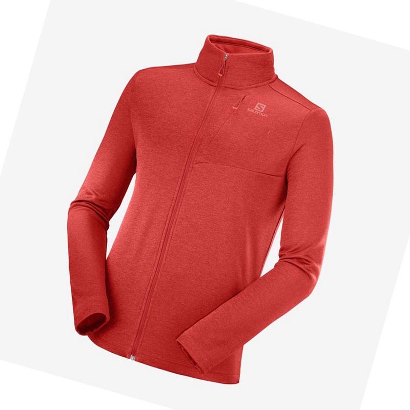 Sudadera Con Capucha Salomon ESSENTIAL LIGHTWARM HEATHER Hombre Rojas | 94350-XBEC