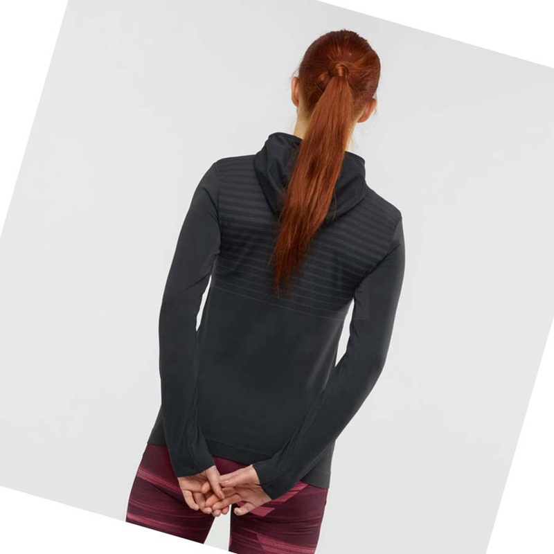 Sudadera Con Capucha Salomon ESSENTIAL SEAMLESS Mujer Negras | 72598-JORI