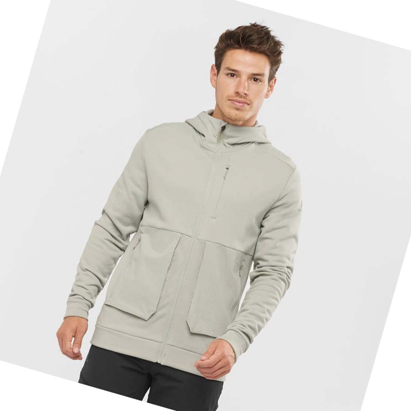 Sudadera Con Capucha Salomon ESSENTIAL WARM FLEECE Hombre Beige | 56340-VBRS