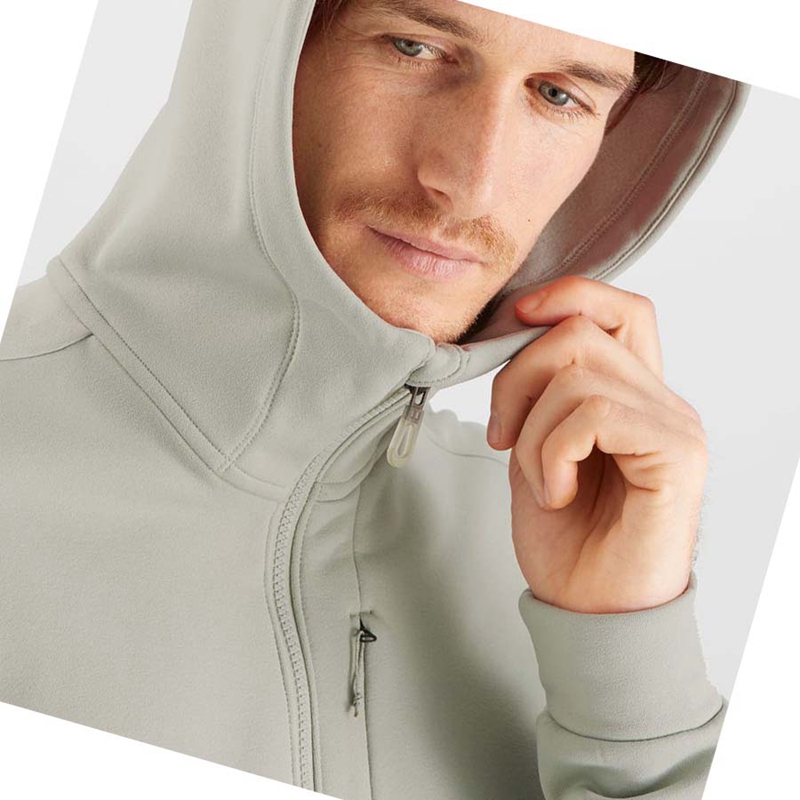 Sudadera Con Capucha Salomon ESSENTIAL WARM FLEECE Hombre Beige | 56340-VBRS