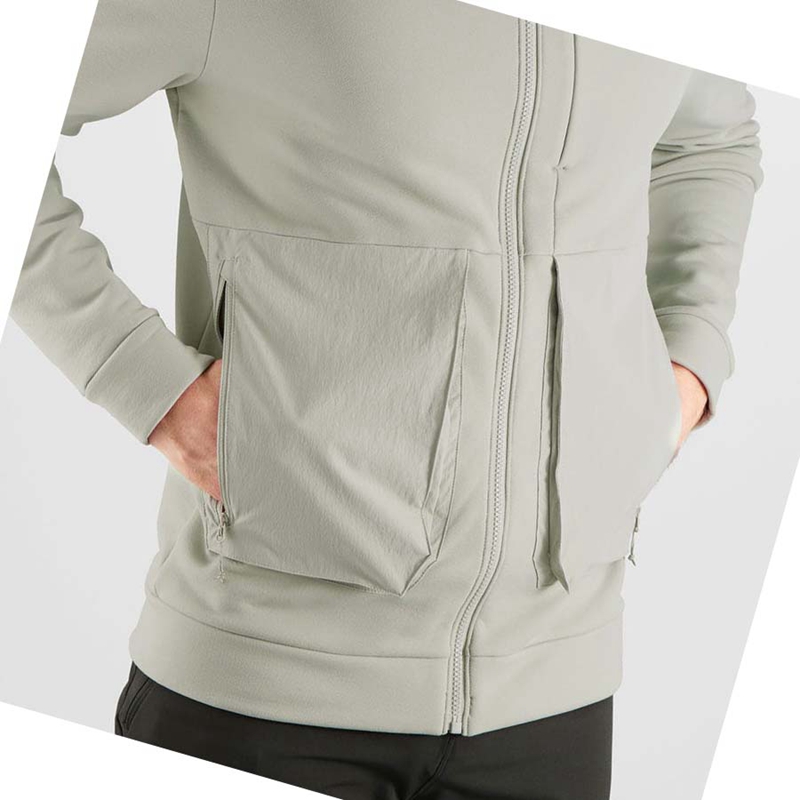 Sudadera Con Capucha Salomon ESSENTIAL WARM FLEECE Hombre Beige | 56340-VBRS