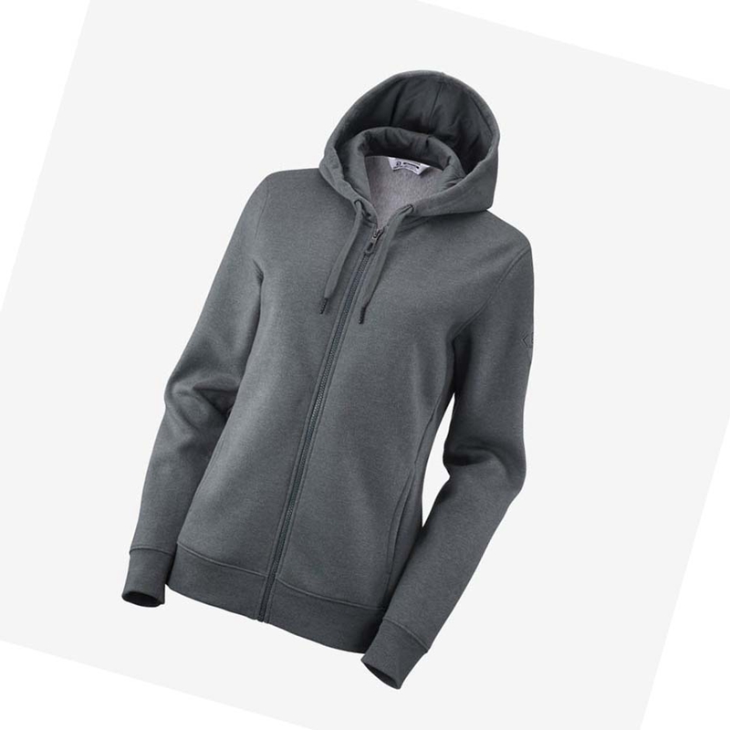 Sudadera Con Capucha Salomon ESSENTIAL WARM SALOMON Mujer Gris | 72619-XMTZ