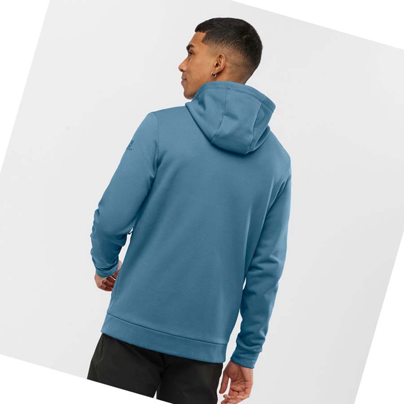 Sudadera Con Capucha Salomon ESSENTIAL WARM FLEECE Hombre Azules | 73620-IQSV